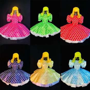 Floresan Renkler Prenses Mahkemesi Tutu Elbise Şemsiye Etekler Gogo Kostüm Sahne Kıyafeti Görüntü 2