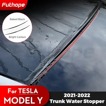 Futhope ABS Araba Arka Çatı Bagaj su durdurucu Tesla Modeli Y ModelY 2018-2023 Su Şeridi Modifikasyonu Dekoratif Aksesuarları