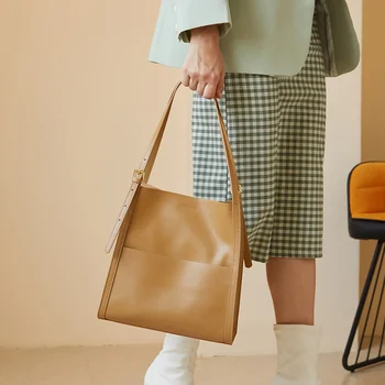 GAGACIA Moda Deri El Çantaları Kadın 2022 Tasarımcı Tote Çanta Kadın Banliyö Çanta Kadın omuzdan askili çanta Kesesi Ana Femme Yeni Görüntü 2