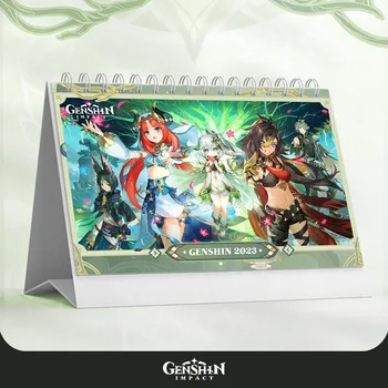 Genshin Etkisi Oyun Masa Takvimi Anime Beelzebul Xiao Calendario 2023 Çift Takvimleri Tavşan Yıl Ofis Okul Malzemeleri Taraflı  Görüntü 2