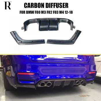 Gerçek Karbon Fiber Arka ÖN TAMPON Difüzör Splitter BMW F80 M3 F82 F83 M4 2014-2020 V Tarzı 3 adet