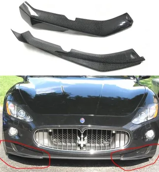 Gerçek Karbon Fiber Ön Dudak Bölücüleri Tampon Önlükleri Bardak Kapakları Kapak Maserati Gran Turismo GT GTS 2007-2013
