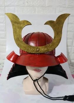 Giyilebilir Japon samuray zırh kaskları cosplay parti şapkası