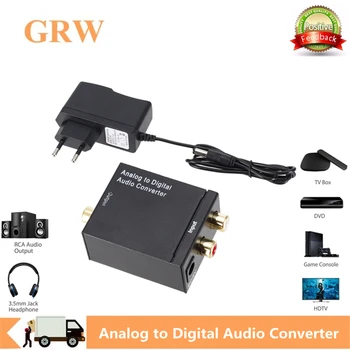 Grwibeou ADC Dönüştürücü Analog Dijital Sinyal Ses Ses Adaptörü Optik Koaksiyel RCA Toslink SPDIF Adaptörü TV Yeni