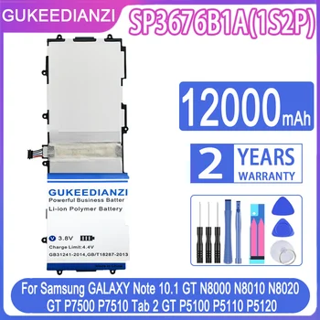 GUKEEDIANZI SP3676B1A (1S2P) 12000mAh Pil Samsung GALAXY Not 10.1 İçin GT N8000 N8010 N8020 GT P7500 P7510 Tab 2 P5100 P5110