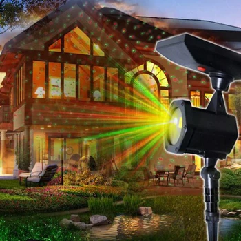 Güneş enerjili dönen LED lazer projektör hareketli disko ışık su geçirmez noel sahne ışıkları açık bahçe peyzaj lambası