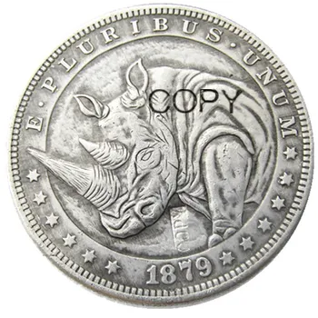 HB (85)ABD Hobo 1879 Morgan Dolar Kafatası Zombi İskelet Gümüş Kaplama Kopya Paraları