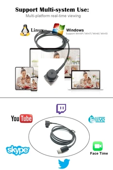 HD 1080P 720P USB Kamera 15 * 15mm Mikro Boyutu C Tipi USB Webcam CCTV Düğmesi Ses OTG Mikro Kamera PC Laptop İçin Android Cep Görüntü 2
