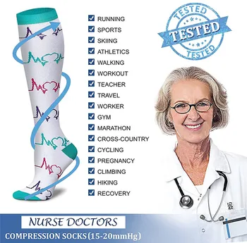Hemşire çorapları varis çorabı Kadın Erkek Doktor Nefes Hemşirelik Çorap Fit Koşu Yürüyüş Uçuş Seyahat Uzun Çorap