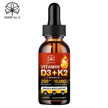 HFU Organik Sağlık Vitamin D3 K2 Damla Teşvik Kemik Gelişimi Korumak Kalp Boost Bağışıklık Vitamin Kalsiyum Takviyesi 30ml