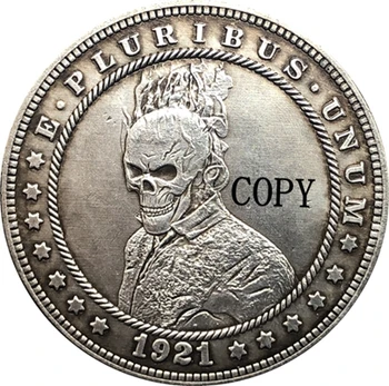 Hobo Nikel 1921-D ABD Morgan Dolar PARA KOPYA Tipi 157