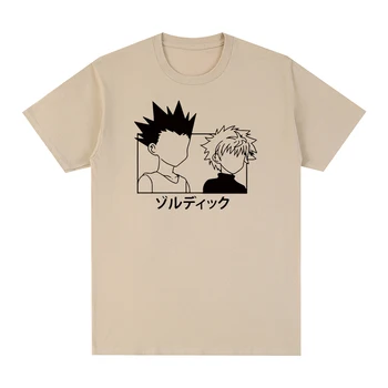 Hunter X Hunter Anime Killua Zoldyck Şeytan Göz t-shirt Pamuklu Erkek T shirt Streetwear Vintage Unisex T-Shirt Büyük Boy Üstleri
