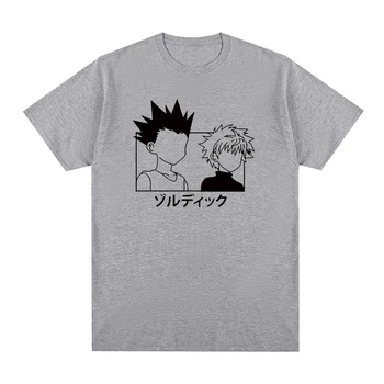 Hunter X Hunter Anime Killua Zoldyck Şeytan Göz t-shirt Pamuklu Erkek T shirt Streetwear Vintage Unisex T-Shirt Büyük Boy Üstleri Görüntü 2