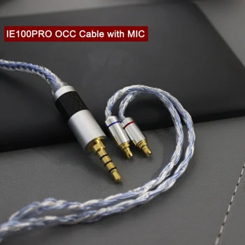 ıe100pro kablosu mic ile 24 Çekirdekli Kulaklık Yükseltme Gümüş Kaplama OCC Ses Kablosu ıe400pro ıe500pro 2.5 mm denge 4.4 mm