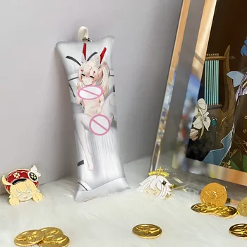 IJN Ayanami Çanta Kolye Azur Lane Mini Dakimakura Anahtarlık telefon ahizesi Anime Aksesuarları Anahtarlık Sevimli vücut yastığı Görüntü 2
