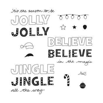Ingilizce / Hollandaca Jingle Jingle Jingle Damga Noel Cümle Scrapbooking için Temizle Pullar DIY El Sanatları Kart Yapımı 5x7 inç 20A Görüntü 2