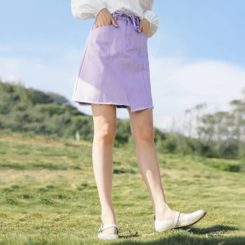 INMAN Kadın kadın Mini Etekler Düzensiz Kore Moda Kız A-Line papyon Bel Halat Genç Bayanlar Taze Tarzı Tatlı Giyim