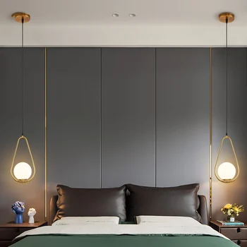 Iskandinav cam küre kolye ışıkları siyah endüstriyel asılı lamba lüks pirinç sanat mutfak otel çember dekor kolye lamba