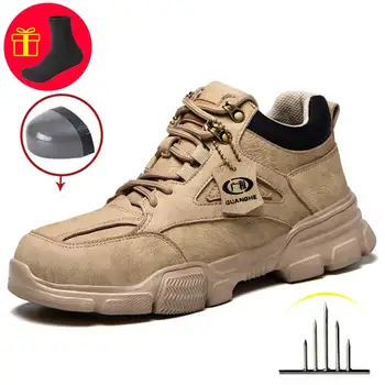 Iş Güvenliği Ayakkabıları erkek Güvenlik Botları Anti-smash iş ayakkabısı Çelik Burunlu Ayakkabı Erkekler Güvenlik Ayakkabı anti-stab Sneakers Erkek