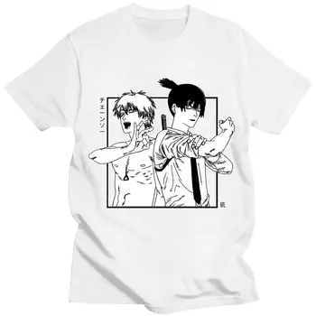 Japon animesi Denji Hayakawa Aki T Shirt Kadın Testere Adam Manga T-shirt Unisex Streetwear Gevşek O-boyun y2k Giysileri Üstleri Görüntü 2