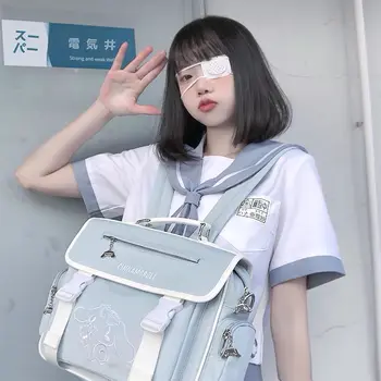 Japon Tasarımcı Vintage omuzdan askili çanta Marka Büyük Köpek Üniforma askılı çanta JK Okul Çantaları Kanvas Çanta Kız Rahat Kılıf