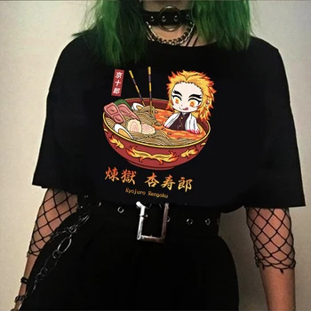 Japonya Anime iblis avcısı T Shirt Erkek Manga Unisex Streetwear Kyojuro Rengoku T-Shirt Rahat Kısa Kollu Büyük Boy Tshirt Homme