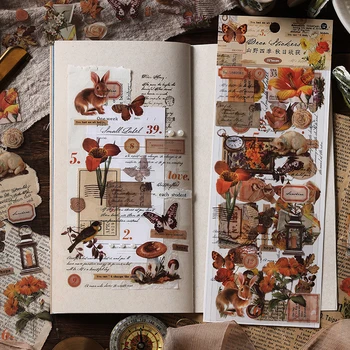 Journamm 3 adet / paket PET Zanaat Çıkartmalar DIY Scrapbooking Dekor Günlük Malzemeleri Kolaj Albümü Sanat Su Geçirmez Etiket Kırtasiye Görüntü 2
