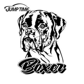 JumpTime 13x10. 1cm Komik Alman Boxer Köpek Köpek Portre Çıkartması Cam Araba Çıkartmaları Motosiklet Karikatür vinil araç örtüsü