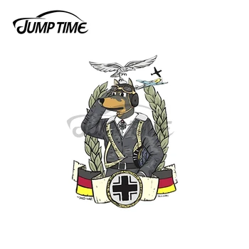 JumpTime 13x5cm Köpekler Savaş Luftwaffe Savaş Pilotu Çıkartması Çizilmeye Dayanıklı Araba Çıkartmaları Windows Su Geçirmez vinil araç örtüsü