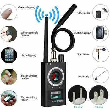 K18 Çok fonksiyonlu Anti Dedektörü Hata Mini Ses CASUS Kamera GSM Bulucu GPS Sinyal Lens RF Bulucu İzci Algılama kablosuz kamera