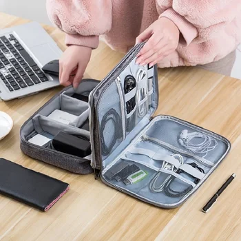 Kablo saklama çantası Su Geçirmez Dijital elektronik organizatör Taşınabilir USB Veri Hattı Şarj Fişi saklama çantası Seyahat kablo düzenleyici Görüntü 2