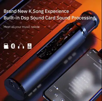 Kablosuz bluetooth Mikrofon El Taşınabilir Karaoke Mikrofon Hoparlör ile Profesyonel Ev KTV Oyuncu Şarkı Telefon PC için