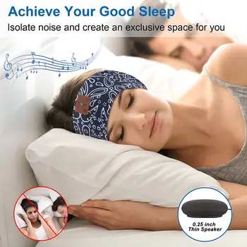 Kablosuz bluetooth Uyku Kulaklıklar Boho Müzik Bandı mikrofonlu kulaklık HD İnce Hoparlörler Yan Uyuyan için Spor Yoga Hediyeler