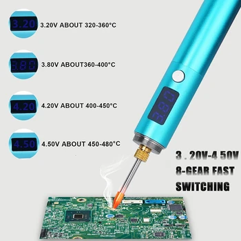 Kablosuz havya USB yüksek güç hızlı ısı şarj edilebilir havya sıcaklık ayarı ile LED ekran B C K tipi Görüntü 2
