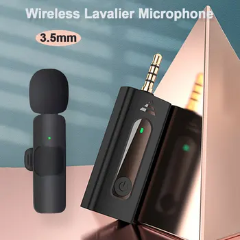 Kablosuz Mikrofon 3.5 mm Yaka Yaka Gürültü Azaltma Yönlü Kondenser Mikrofon K35 Kamera AUX Hoparlör Akıllı Telefon