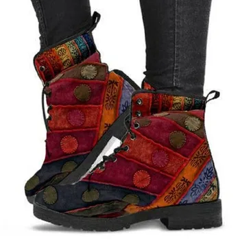 Kadın Ayakkabı Çizmeler Ayak Bileği Sonbahar İngiliz Rüzgar Patent Deri Kalın Bayanlar kısa çizmeler Motosiklet Martin Erkek Botları Botines