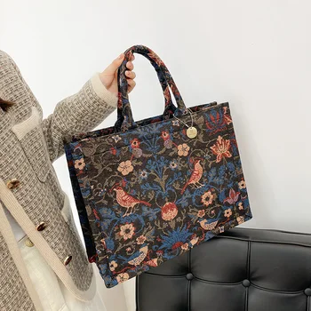 Kadın Lüks Çanta Tasarımcısı 2022 Moda Nakış Kadın Alışveriş İçin Büyük Kapasiteli Omuz Çantası Omuz Çantası Omuz Çantaları Tuval 