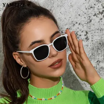 Kadın Tek Parça Güneş Gözlüğü Büyük Çerçeve Retro Moda Kedi Göz Gözlük Yaz Marka Tasarım Gözlük Oculos De Sol Feminino Görüntü 2