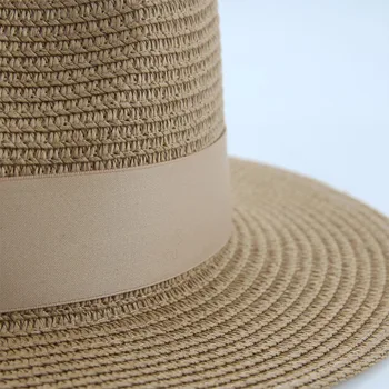 Kadınlar için şapka Kova Şapka Saman Yaz güneş şapkası Şerit Bant Rahat Resmi Düğün Kilise Plaj Açık Güneş Koruma Kadın Şapka Görüntü 2