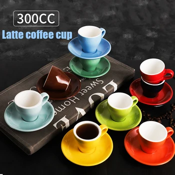 Kahve konsantre fincan seti İtalyan espresso küçük fincan renkli seramik tabak kaşık 100ml