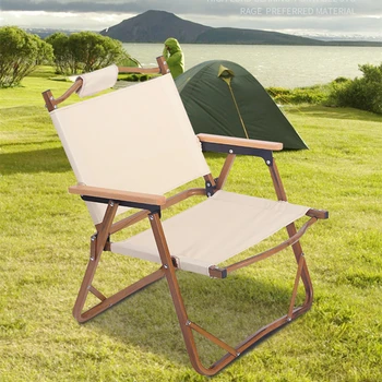 Kamp sandalyesi Alüminyum Ahşap Tahıl Katlanır Sandalye Taşınabilir Kamp Yürüyüş Balıkçılık Barbekü Sandalye Piknik Koltuk