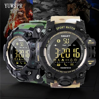 Kamuflaj Askeri Akıllı Spor Saatler Erkekler için Su Geçirmez Kronometre Dijital Kol Saati Erkek Elektronik Smartwatches EX16S