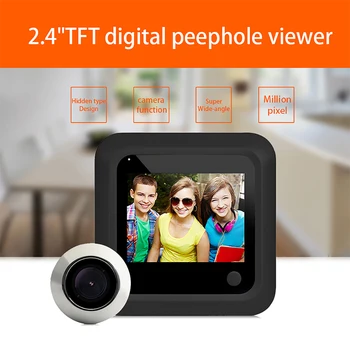 Kapı zili Hiçbir Rahatsız Dijital kapı zili Video Peephole Görüntüleyici Profesyonel Güvenlik kamera monitörü Destek TF Kart 2.4 İnç Ekran