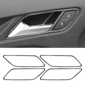 Karbon Fiber araba kılıfı İç panelli kapı Kolu Trim Kapı Kase Kilidi Sticker Audi A3 8V S3 RS3 2014-2020 Aksesuarları