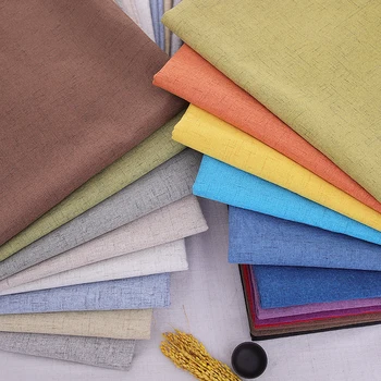 Katı Keten polyester kumaş kanepe perde kumaşı kumaşlar dikiş DIY kumaş metre başına