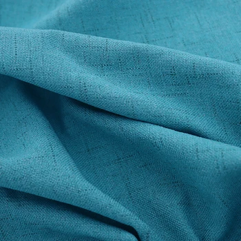 Katı Keten polyester kumaş kanepe perde kumaşı kumaşlar dikiş DIY kumaş metre başına Görüntü 2