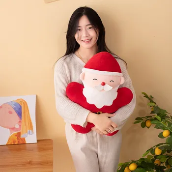 kawaii 45cm Simülasyon Noel Baba Yastık peluş oyuncak Zencefilli Kurabiye Adam Bebek Süper Yumuşak Kız Noel Ağacı Tatil Hediye Dekor Görüntü 2