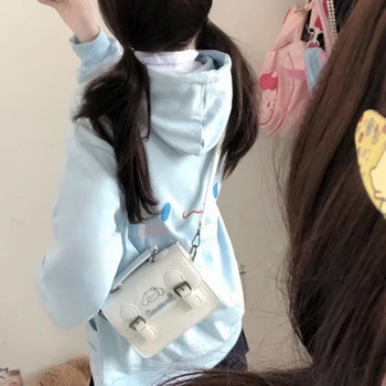 Kawaii Sanrios askılı çanta Hellokittys Cinnamoroll Kuromi Karikatür Sevimli omuzdan askili çanta Anime Taşınabilir Çanta Kız doğum günü hediyesi Görüntü 2