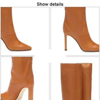 KemeKiss Artı Boyutu 34-43 Diz Yüksek Çizmeler Kadın Yeni Tasarım Kürk Sıcak Kış Ayakkabı Kadın Moda Yüksek Topuk Botas Kadın Ayakkabı Görüntü 2