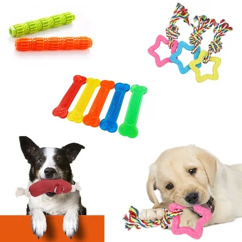 Kemik Şekli Köpek Oyuncak Kauçuk Pet Bite Molar Diş Çiğnemek Oyuncaklar Küçük Yavru Köpekler İçin Açık Eğitim Pet Malzemeleri Görüntü 2